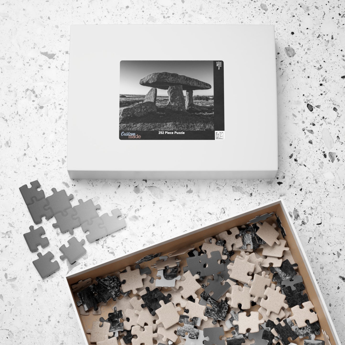 Cornwall Lanyon Quoit Black & White Photo Puzzle — 110–1014 Piece
