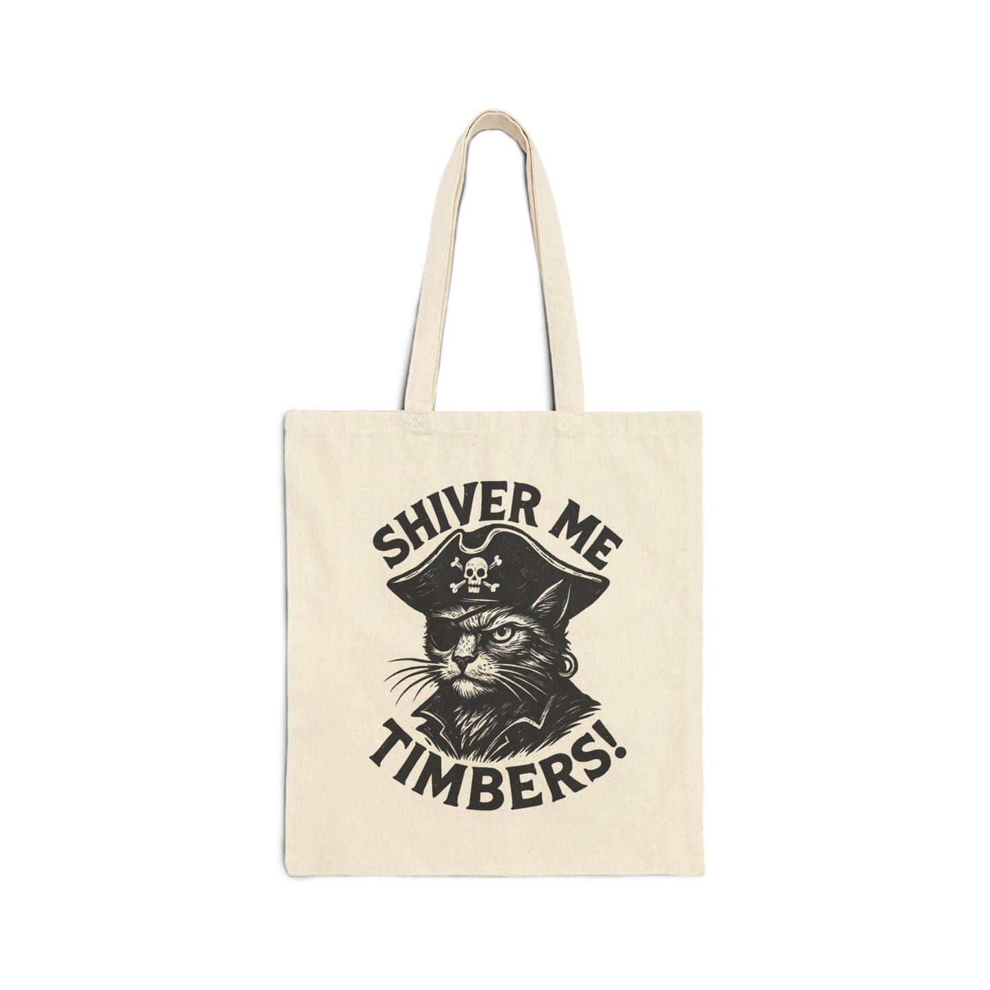 Shiver Me Timbers Pirate Cat Tote Bag | Cotton Canvas Shopper
