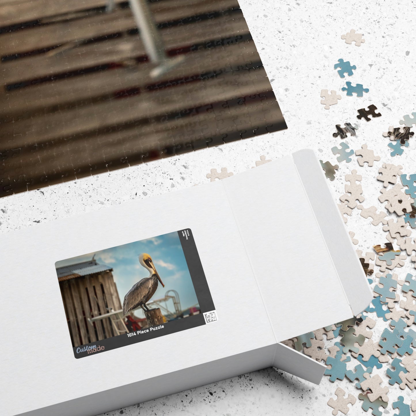 Caye Caulker Pelican Jigsaw Puzzle — Brown Pelican on Jetty Post (110–1014 pcs)