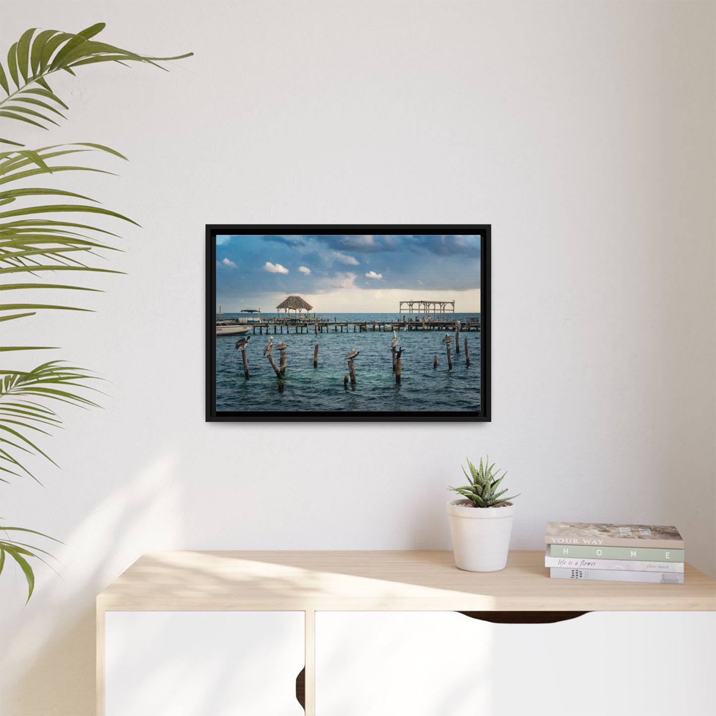 Seaside Pier Matte Canvas Print (Framed)