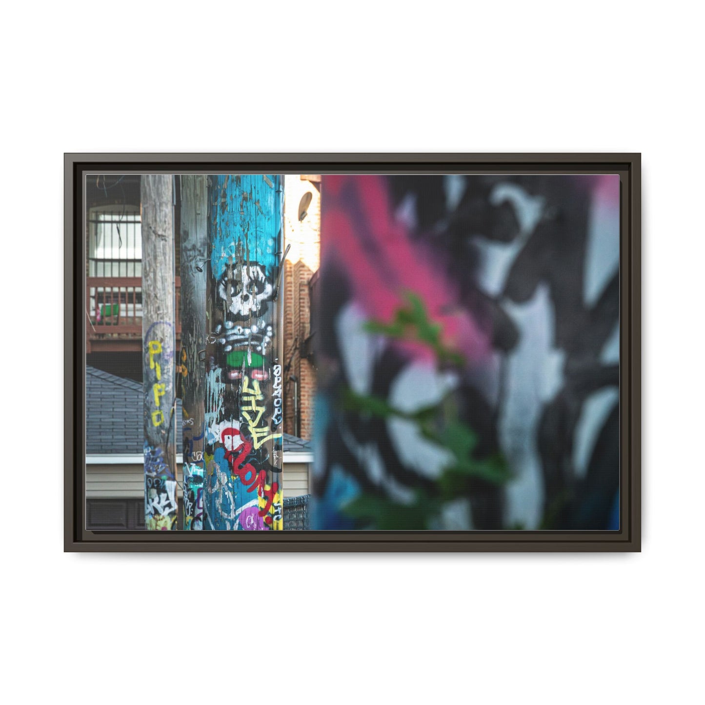 Logan Square Graffiti Matte Canvas Framed — Chicago Street Art Wall Decor