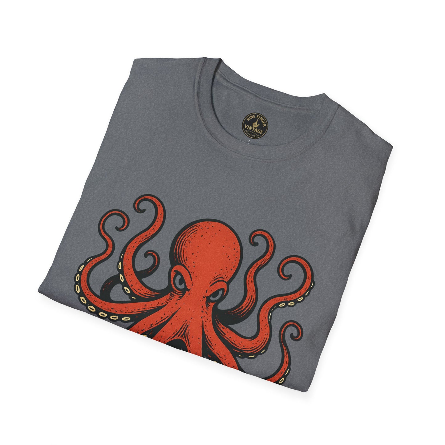Red Octopus Illustration T-Shirt | Nautical Sea Creature Tee