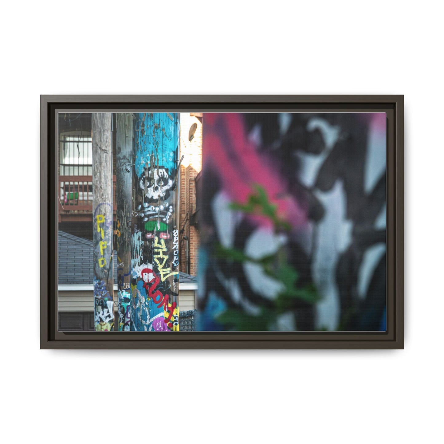 Logan Square Graffiti Matte Canvas Framed — Chicago Street Art Wall Decor